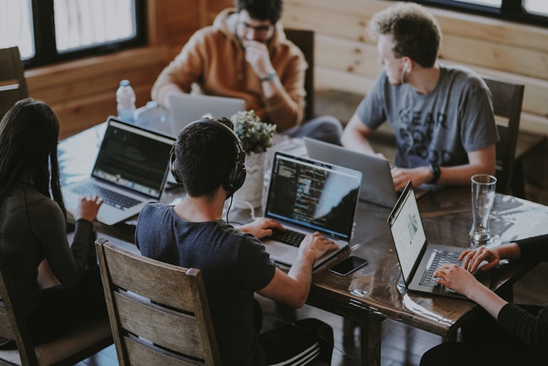 Remote team working together